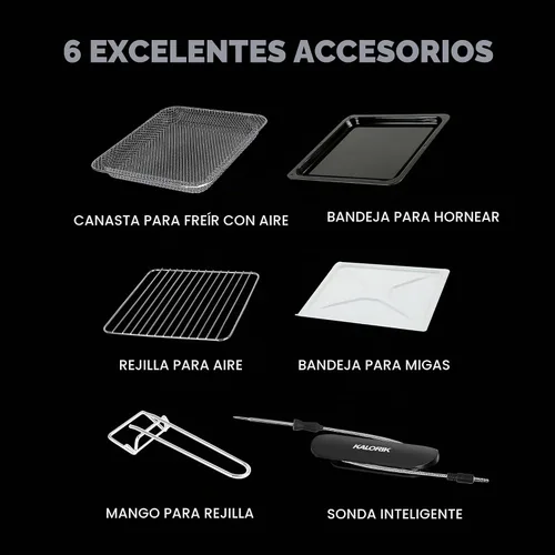 Vista 7 de Kalorik Horno freidora de aire MAXX Advance Series de 26 cuartos de galón con controles digitales, puerta de fácil visualización y 21 ajustes