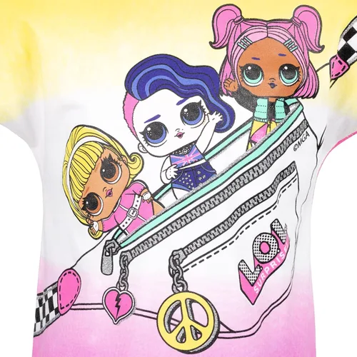 Vista 7 de L.O.L. Surprise! Conjunto de camiseta gráfica y pantalones cortos de bicicleta para niñas de niños pequeños a niños grandes