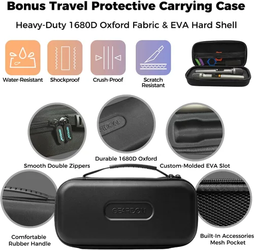 Vista 6 de Micrófono inalámbrico dual 2.4G, micrófono recargable con bolsa
