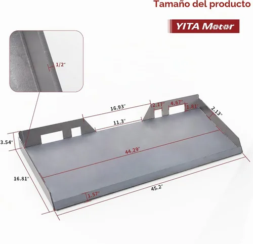 Vista 8 de YITAMOTOR Accesorio de placa de montaje para minicargadora de 1/2