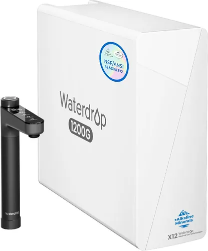 Vista 12 de Waterdrop X16 - Filtro de agua por ósmosis inversa alcalina, certificado NSF/ANSI 42 & 58 & 372, sistema RO de 1600 GPD, filtración de 11 etapas