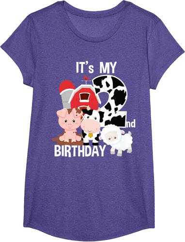 Vista 62 de Camiseta para fiesta de 2 años con texto en inglés "It's My 2nd Birthday", Negro