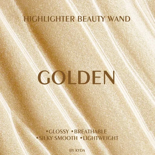 Vista 6 de KYDA Varita iluminadora líquida, iluminador facial brillante para construir, resaltador brillante, bronceador, cobertura suave mezclable con Dorado