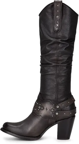 Vista 4 de Cuadra Womens Tall Boot in Bovine Leather Black