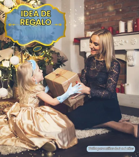 Vista 2 de Accesorios de Vestido de Princesa Guantes de Princesa, Conjunto de Vestir de 7 Piezas BIBUTY para Niñas Pequeñas Azul