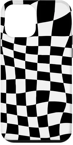 Vista 16 de Funda clásica a cuadros para iPhone 17, diseño ondulado de tablero de ajedrez en blanco y negro