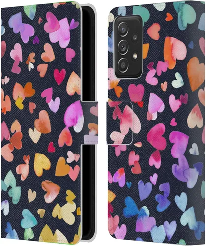 Vista 206 de Head Case Designs Officially Licensed Ninola Brushstrokes Multi Colorful Leather Wallet Case Compatible with Samsung Galaxy A07 4G