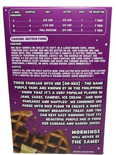 Vista 2 de Trader Joe's Ube Mochi - Mezcla para panqueques y waffles (paquete de 3)