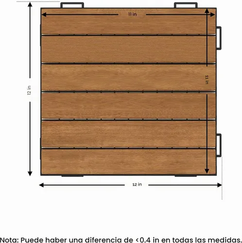 Vista 2 de Furinno FG181034 Tioman - Azulejos de madera para pavimento, natural (paquete de 10)