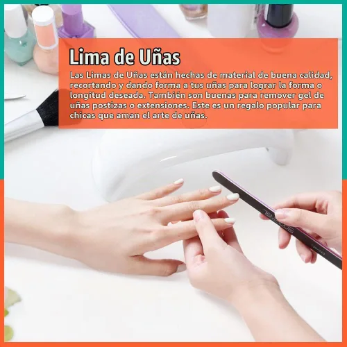 Vista 5 de TsMADDTs - Paquete de 20 limas de uñas de doble cara, lima de manicura de grano 100 180 para uñas artificiales acrílicas naturales para niñas