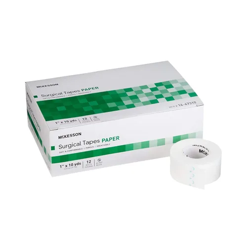 Vista 10 de McKesson Cinta quirúrgica, no estéril, papel permeable al aire, 1/2 in x 10 yardas, 24
