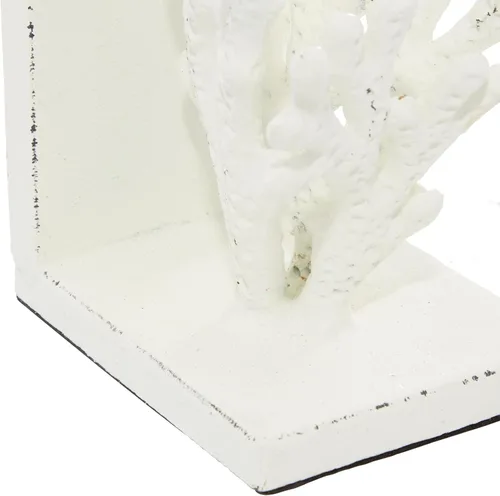 Vista 5 de Deco 79 Sujetalibros decorativos de metal coral antideslizantes, juego de 2 sujetalibros de oficina de 5 pulgadas de ancho, 7 pulgadas de alto