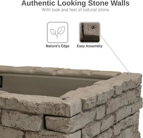 Vista 2 de RTS Home Accents Kit de cama de jardín elevada Rock Lock, cuadrado de 48 pulgadas