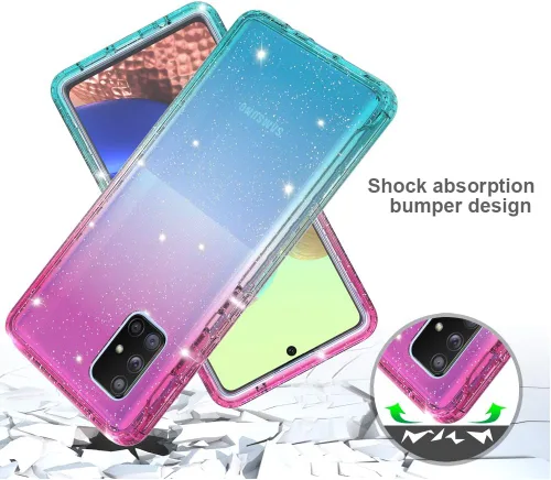 Vista 5 de Funda para Samsung Galaxy A71 5G (no compatible con A71 4G) de cuerpo completo, a prueba de golpes, con protector de pantalla integrado para niñas