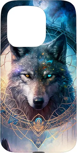 Vista 14 de Wolf Mystical Surreal Fantasy Funda para iPhone 17