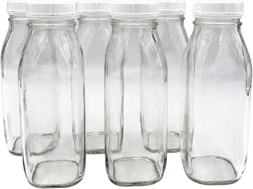 Vista 5 de Botellas de vidrio de 1 pinta / 16 onzas con tapa de rosca (juego de 2)