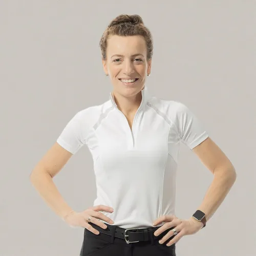 Vista 11 de Equinavia Ingrid Equestrian Show - Camisa de manga corta con paneles de malla refrescante para mujer