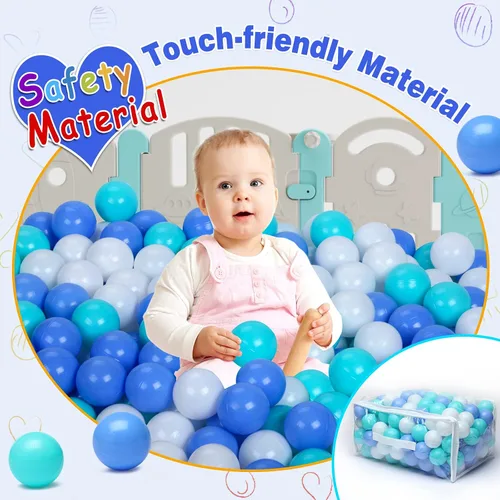 Vista 2 de Hovenlay 100 bolas para piscina de bolas para niños, bolas de plástico para piscina de bolas, bolas de juego para bebés y niños pequeños, ideal