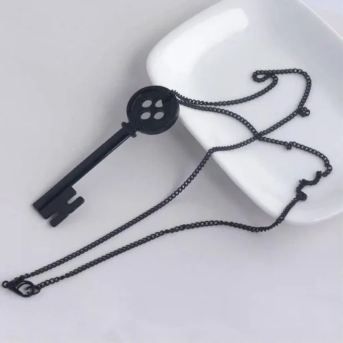 Vista 4 de FunBoat Coraline - Collares de piedra para ver llave, disfraz de coralina, joyería de Halloween, cosplay, regalo de Navidad para niños, niñas