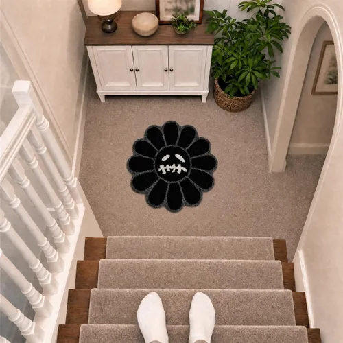 Vista 7 de Trippy Alfombra de Cara Feliz Alfombras Geniales Tufted de Secado Rápido Tapetes de Baño para Baño Antideslizantes Tapete de Baño Absorbente de Agua