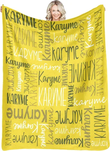 Vista 38 de Mantas personalizadas con nombres, regalos para bebés, niñas y niños, manta personalizada de vellón suave y sherpa con nombre para niños y adultos