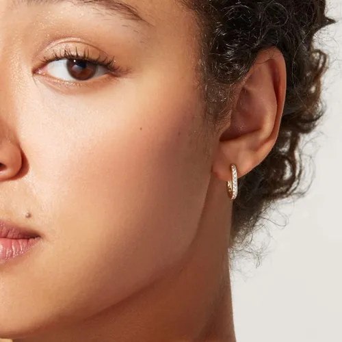 Vista 3 de BMMYE Aretes de aro de plata de ley para mujer, aretes cuadrados para cartílago, pequeños y gruesos, para múltiples piercings