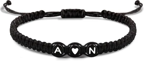 Vista 40 de Pulseras con iniciales para mujeres y hombres, regalos para novia, novio, pulseras de letras "I Love You", regalos para ella, él, mejor amigo
