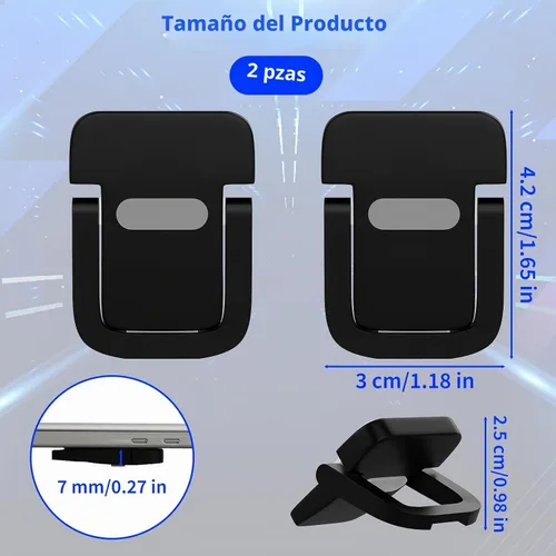 Vista 2 de Notoke Soporte elevador de teclado portátil de 2 piezas, soporte ajustable para teclado negro con 2 ajustes de ángulo y patas plegables