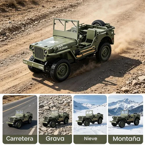 Vista 6 de Coche de control remoto, 2.4Ghz 4WD Off Road RC Vehículo con luces conectadas, Rc Crawler 1:10 Camiones de control remoto todo terreno RTR Hobby RC