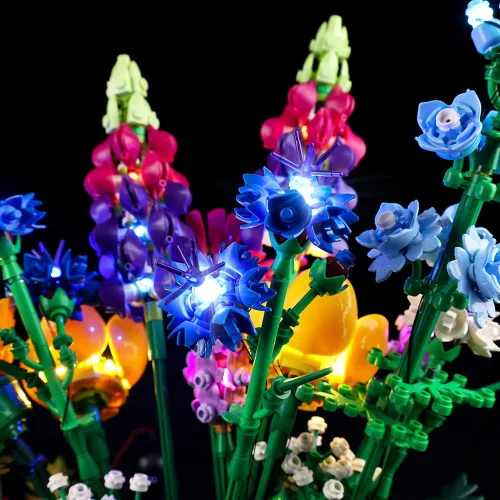 Vista 5 de Kyglaring Kit de luces LED compatible con Lego Set 10313, accesorios de iluminación compatibles con iconos de ramo de flores silvestres, solo luces