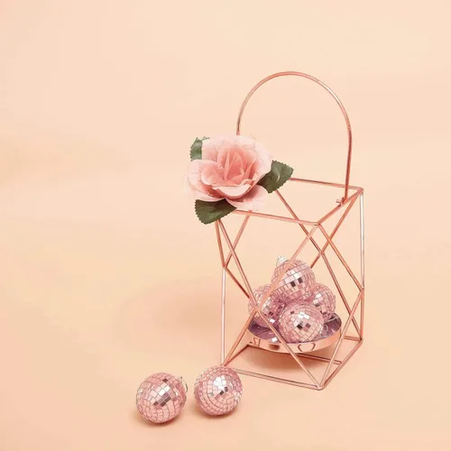 Vista 7 de Efavormart - 6 espejos de cristal de oro rosa de 2 pulgadas, decoración de fiesta de discoteca para bodas, eventos, fiestas de cumpleaños