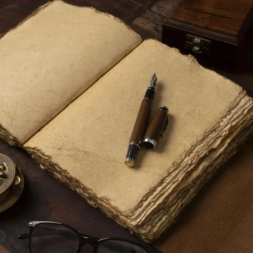 Vista 4 de Diario de cuero vintage, diario de cuero para hombres y mujeres, cuaderno encuadernado en cuero, cuaderno vintage, diario viejo, diario de cuero