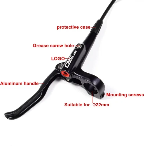 Vista 3 de Chooee Freno de disco hidráulico para bicicleta de montaña, freno de disco hidráulico MTB, freno hidráulico delantero derecho de 31.496 in, negro