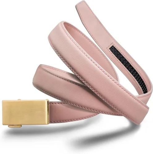 Vista 47 de Mission Belt Cinturón de trinquete de cuero para mujer, colección de cuero de 1.181 in oro/cuero negro