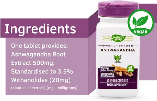 Vista 5 de Nature's Way - Ashwagandha, 60 cápsulas vegetales