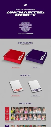 Vista 2 de 8TURN UNCHARTED DRIFT 2nd Mini Album Contents+POB+Photocard+Sticker+Postcard+Tracking Sealed Full SET UNCHARTED+DRIFT+POCA