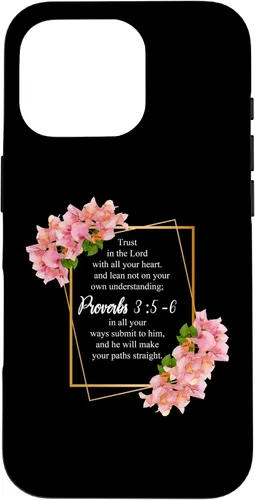 Vista 20 de iPhone 12 Pro Max Proverbios 3:5-6 Versículo de la Biblia Religioso Cristiano Hombres y Mujeres Caso