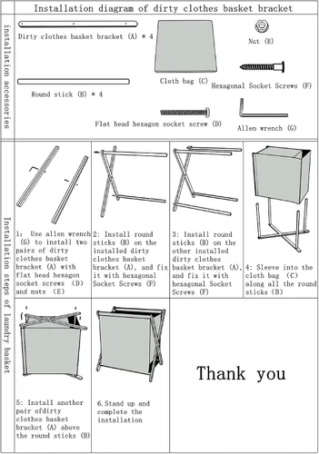 Vista 7 de Cesta de lavandería de madera de bambú con tapa plegable para ropa sucia, almacenamiento plegable para el hogar