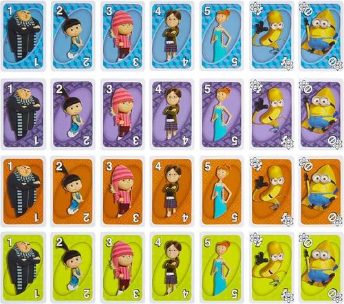 Vista 4 de Mattel Games UNO Despicable Me 4 - Juego de cartas para niños, adultos y familia con mazo inspirado en la película
