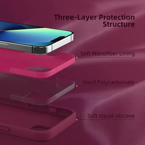 Vista 195 de Funda de silicona líquida compatible con iPhone 12 Pro Max 6.7 pulgadas, funda de gel de protección completa con forro de microfibra, funda