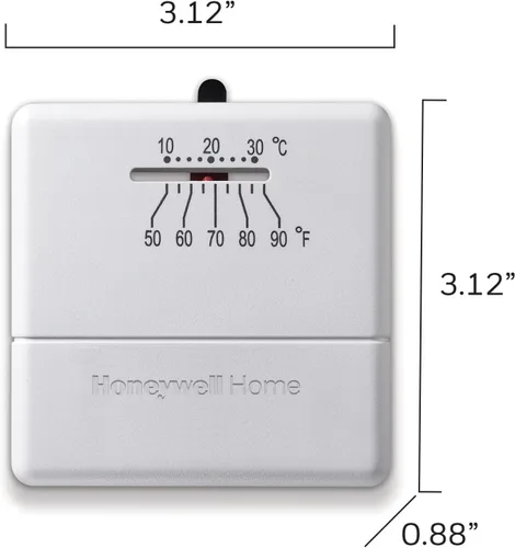 Vista 6 de Honeywell Home CT30A1005 Termostato económico manual estándar, almendra