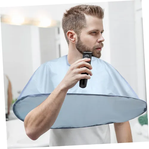 Vista 9 de Chal de peluquería multiusos para vestido peluquero portátil delantal Capas de afeitar peluquería salón plegable gris capa plegable peinado corte