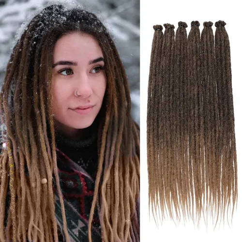 Vista 49 de Leeven Extensiones de Rastas Sintéticas de Doble Punta de 24 Pulgadas 30 Hebras Rastas Boho 613 Rubio 3 Estilos Mixtas Onduladas Rizadas DE Rastas