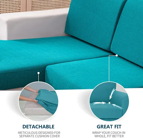 Vista 3 de Fundas de cojín para asiento de sofá, fundas de cojín impermeables para sofá, fundas de cojín elásticas para cojines individuales para respaldo