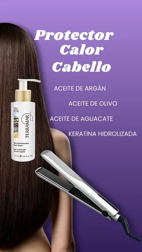 Vista 4 de SUERO PROTECTOR TERMAL CALOR CABELLO TERRAMAR DE AGUACATE Y KERATINA HIDROLIZADA GENERICO, Transparente