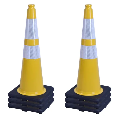 Vista 43 de OrangeStar 6 Pack 36" Conos de seguridad de tráfico, conos de estacionamiento verdes con collar reflectante, conos de construcción con base