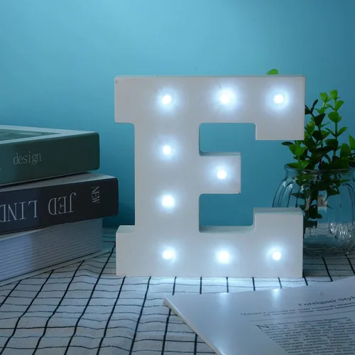 Vista 75 de Ulalaza Letrero de luz LED en blanco y negro, 2 letras AA alimentadas por batería para boda, fiesta de cumpleaños, lámpara de Navidad, luz nocturna