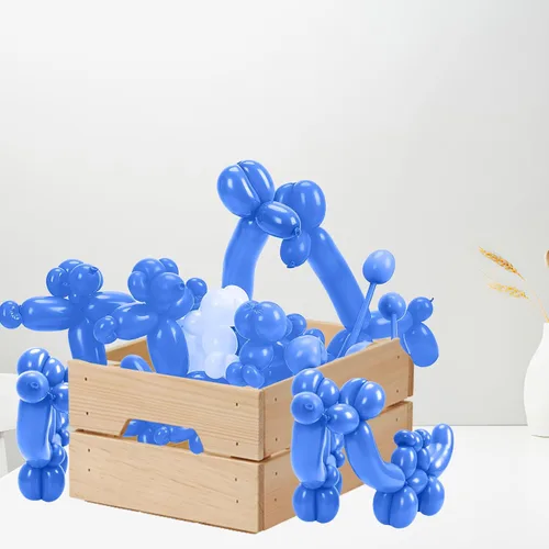 Vista 5 de 260 globos, 50 globos largos azul oscuro para arco, kit de animales, torsión