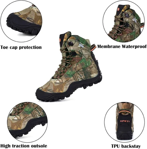 Vista 4 de Botas de senderismo impermeables Thermator de tiro medio para hombre, botas de senderismo para exteriores, 7