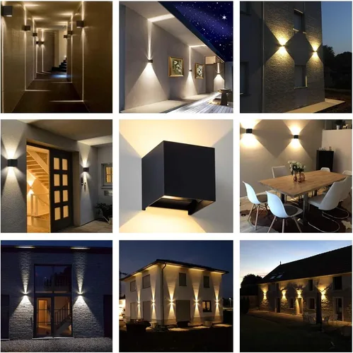 Vista 5 de Lámpara de pared LED impermeable de aluminio, luz impermeable para exteriores, 20 W, 100-277 V, 2800K-3000K (no regulable), luz de pared